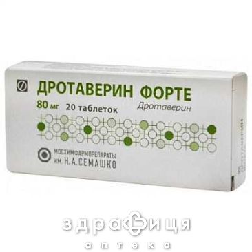 Дротаверин форте таб 80мг №20 спазмолітики, пропульсанти