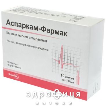 Аспаркам-фармак р-н д/iн 10мл №10 Препарат при серцевій недостатності