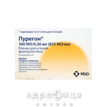 Пугерон раствор д/ин 833ме/мл 0.420мл (300ме/0.36мл) картридж с иглами №1 противозачаточные препараты