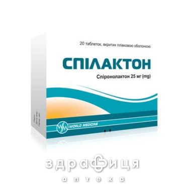 Спилактон таблетки п/о 25мг №20 мочегонные таблетки (диуретики)