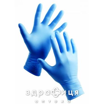 Перчатки Medicare смотр н/стер нитрил б/пудр l голуб пара
