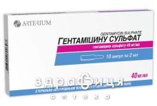 ГЕНТАМИЦИНА С/Т Р-Р Д/ИН 40МГ/МЛ 2МЛ №10 /N/ | антибиотики