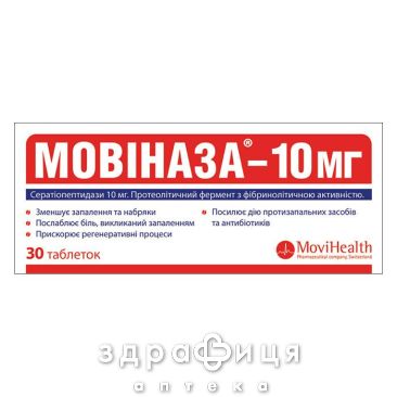 Мовiназа-10 таб в/о 10мг №30 нестероїдний протизапальний препарат
