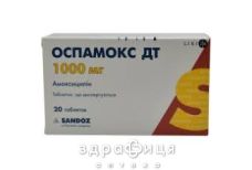 Оспамокс дт таблетки дисперг 1000мг №20 антибиотики