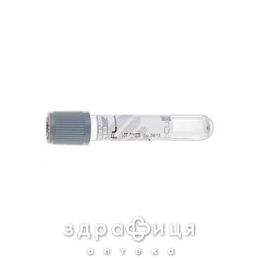 Пробирка vacumed с к3 edta фторид калия 13х75 4мл (серая кр)