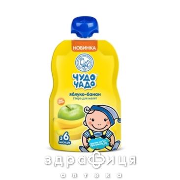 Дитяче харчування чудо-чадо пюре dp яблуко/персик б/цукр 90г