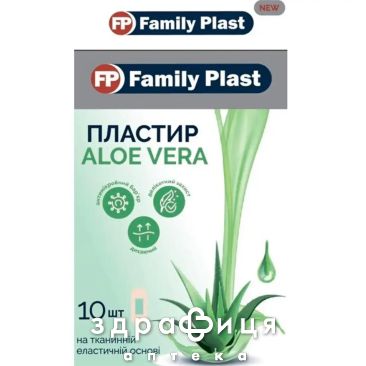 Пластырь Family Plast на тканной эласт основе с алое вера 25*72мм №10