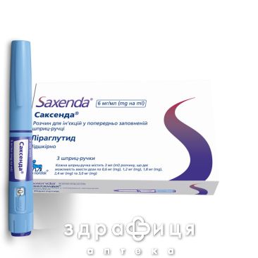 Саксенда р-р д/ин 6мг/мл 3мл шприц-ручка №3 препарат от диабета