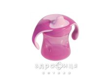Baby nova 34119/1 чашка з ручками навчальна рожев 220мл