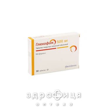 Глюкофаж таблетки п/о 500мг №30 препарат от диабета
