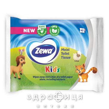 Папір туалетний вологий zewa moist kids №42