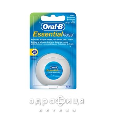 Зубна нитка i тасьма торгової марки &quot;oral-b&quot; 50 м essential floss