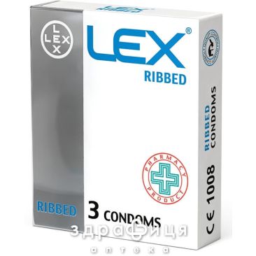 Презервативи lex ribbed №3