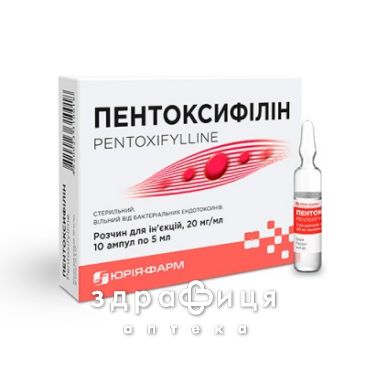 Пентоксифиллин р-р д/ин 2% 5мл №10 противотромбозные 