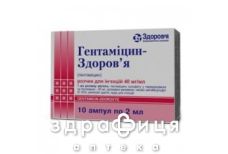 Гентамiцин-здоров'я р-н д/iн 4% 2мл №10