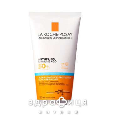 La roche posay антеліос uva400 молочко сонцезах водост зволож spf50+ д/олич/тіла 150мл